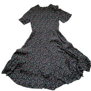 1980s Women's Dress Neon Designs Black Dress Size Large Ms Frizzle Art Teacher